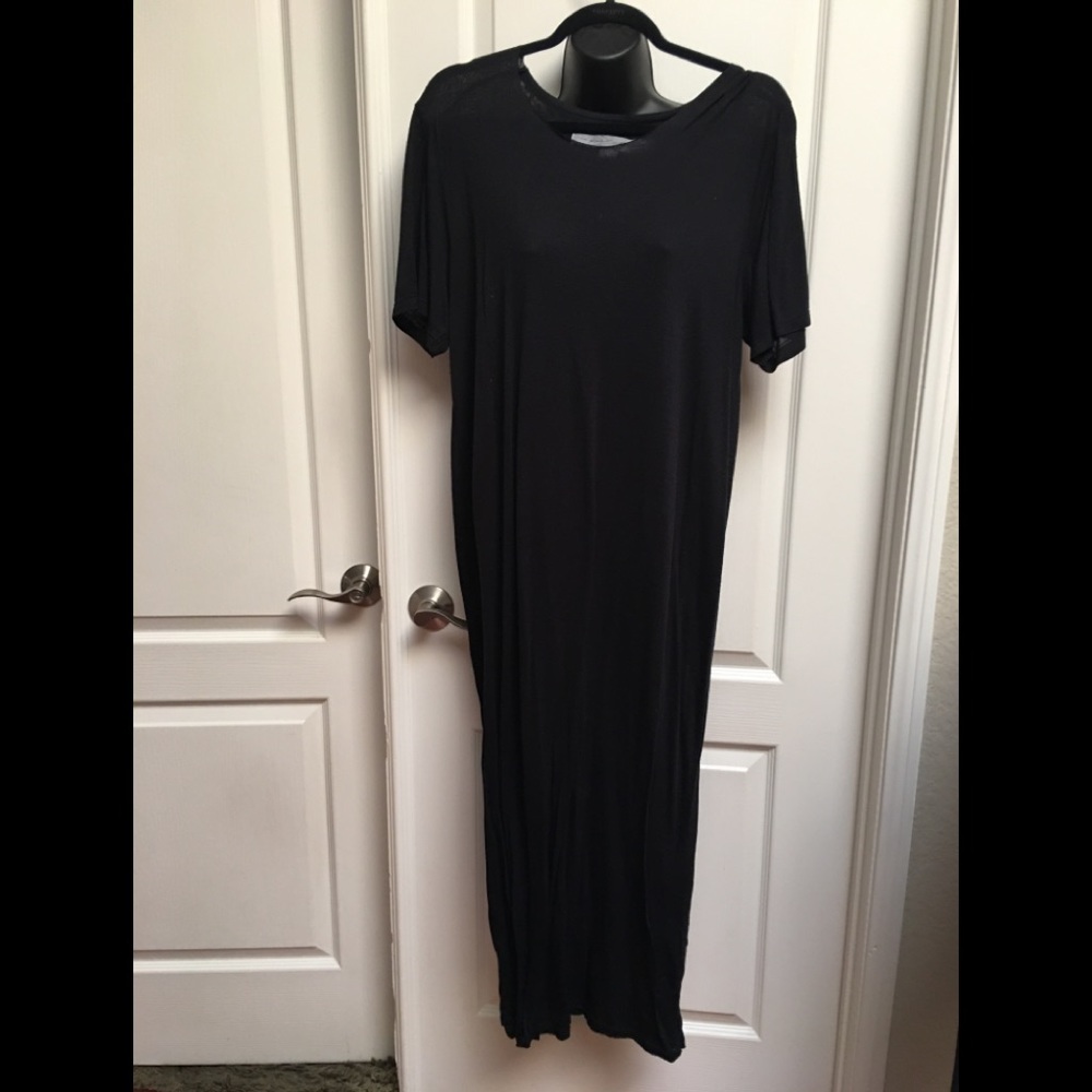 RAQUEL ALLEGRA BLACK SHORT ALEEVE MAXI